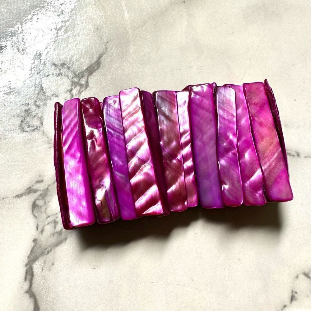Pink abalone shell bracelet - Picture 4 of 7
